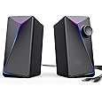 ROSON Computer Speakers, Gaming PC Speakers with Enhanced Bass and Volume Control, Stereo 2.0 USB Powered 3.5mm Aux Multimedia Speakers for Laptop/Desktop/Tablets/Phone