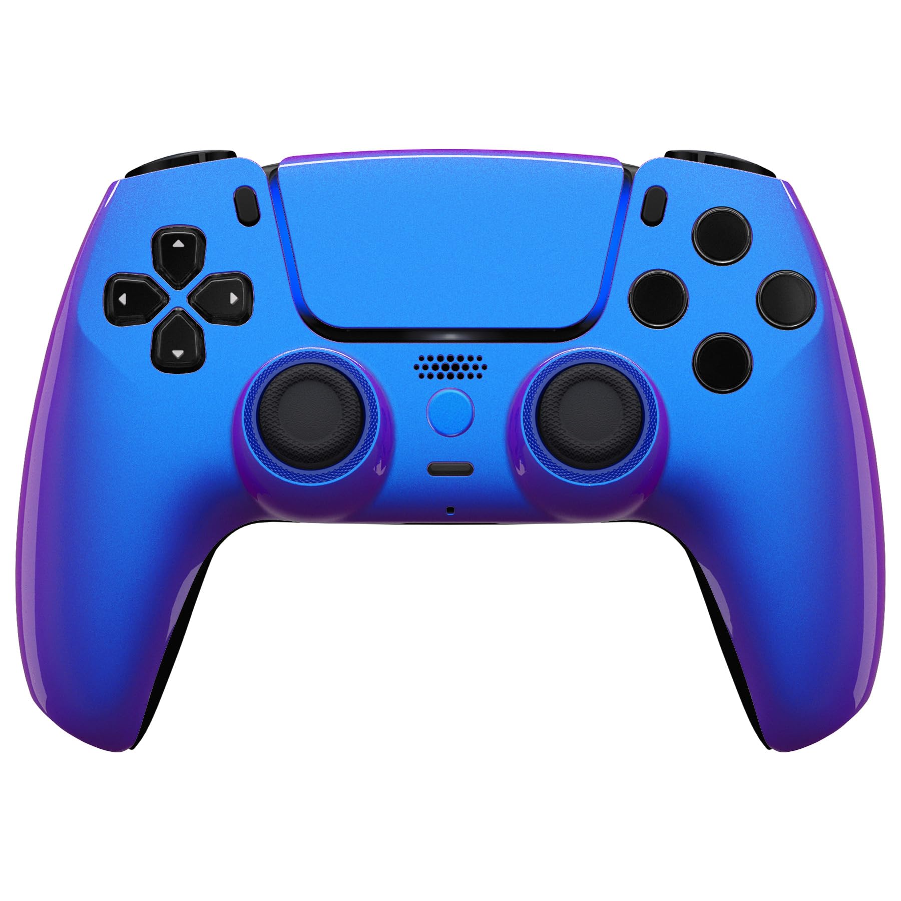 eXtremeRate Luna Cover Ricambio per ps5 Controller,Custodia Copertura Frontale Scocca Shell Ridisegnata Compatibile con ps5 Joystick BDM-010/020/030/040/050, Camaleonte Viola Blu
