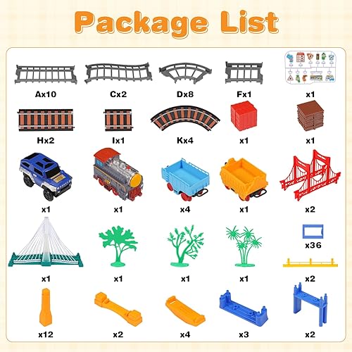 Miniatura 7 de Juego de tren eléctrico para niños de 3 a 8 años, pistas de doble capa con puente iluminado y sonidos realistas, juguete de construcción STEM de más