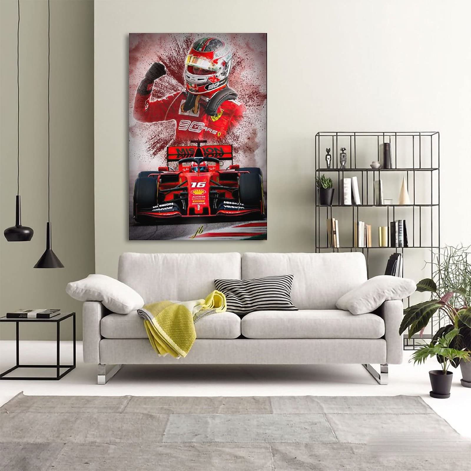 Stampa Su Tela Ferrari Leclerc F1 40x30 Cm - Quadro Moderno Per Decorazione Parete, Prodotto In Germania - 6