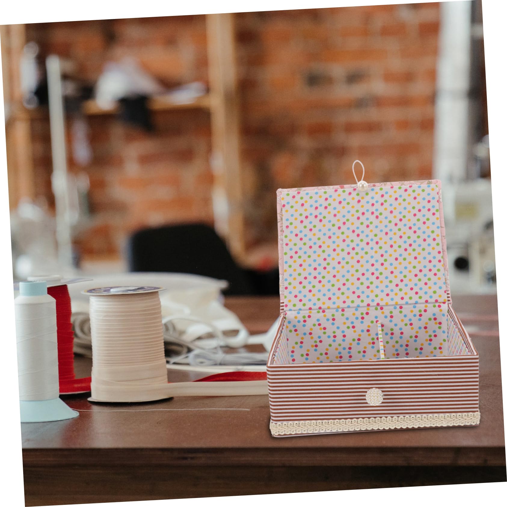 SEWACC 4piezas Caja De Costura Portátil Para y Alfileres Organizador De Tela Diseño Elegante Para Manualidades y Almacenamiento De Accesorios