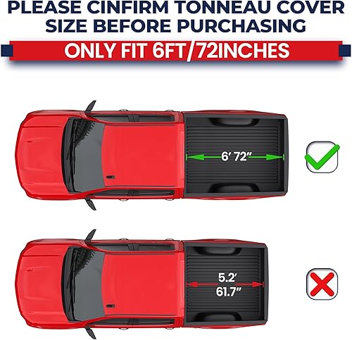 Miniatura 2 de MOSTPLUS - Cubierta enrollable de vinilo suave para cama de camioneta compatible con Chevrolet ColoradoGMC Canyon 2004-2014 de 6 pies, plataforma