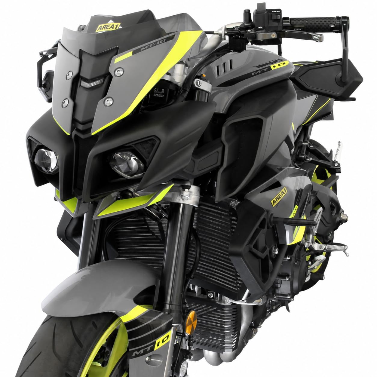 Area1 universal Motorrad Lenkerendenspiegel Rückspiegel Paar e-geprüft kompatibel mit Duke SMC/R MT07 MT09 MT125 Z900 Z650 Z500 Z125 (ohne Kappe)