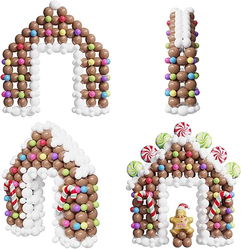 Miniatura 10 de Kit de guirnalda de arco de globos de jengibre de 139 piezas, guirnalda de globos de Navidad rosa pastel, verde, globo de bastón de caramelo de