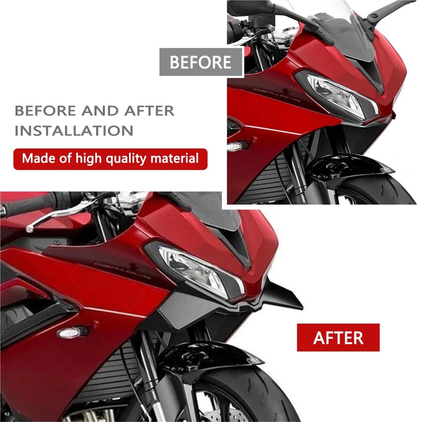 Front Bumper Splitter dachowy Pasuje do Daytona 660 2024 2025 Aerodynamiczny Winglet Wing Air Guide Spoiler Motocyklowy Stały Skrzydło