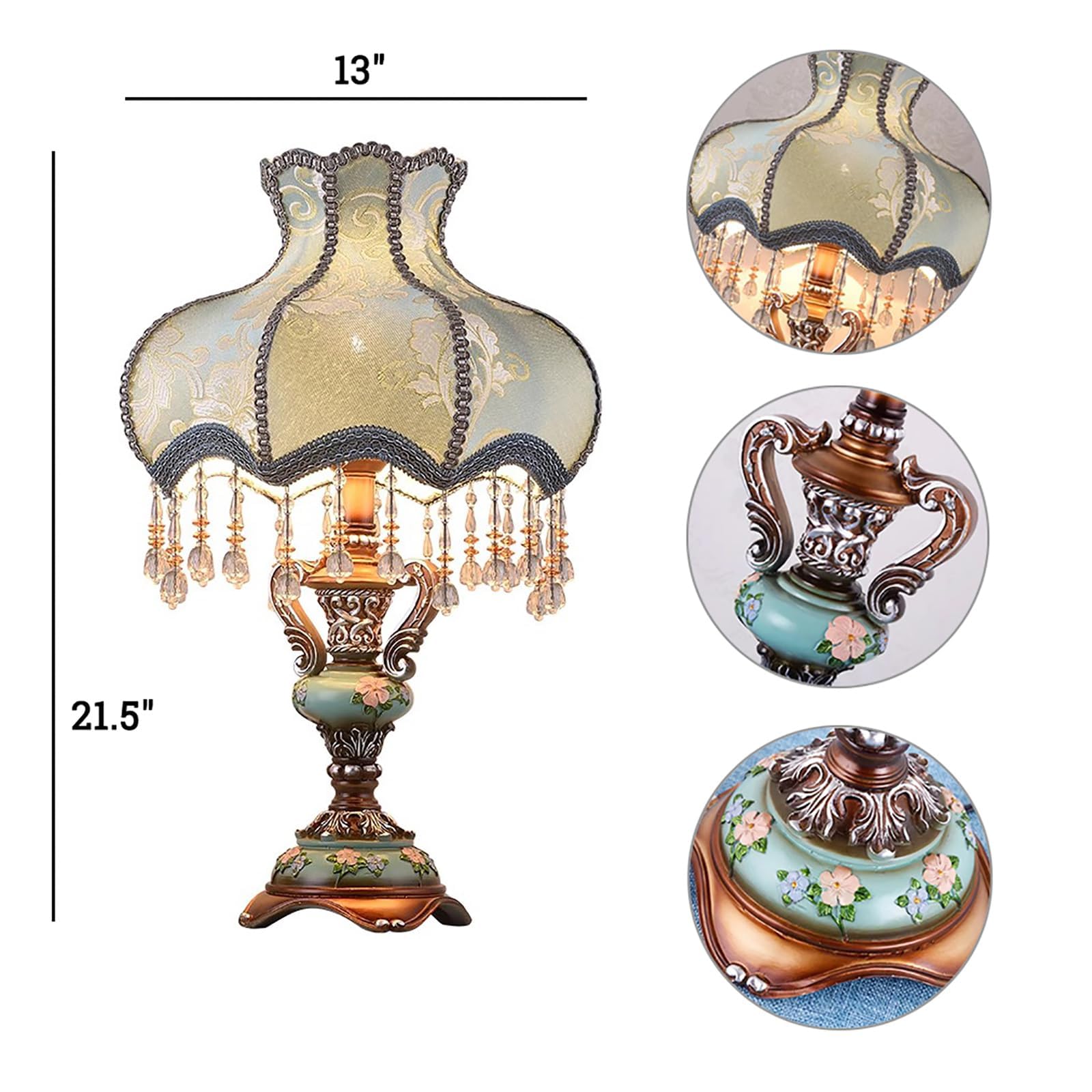 ビクトリアンスタイル陶器製ランプ