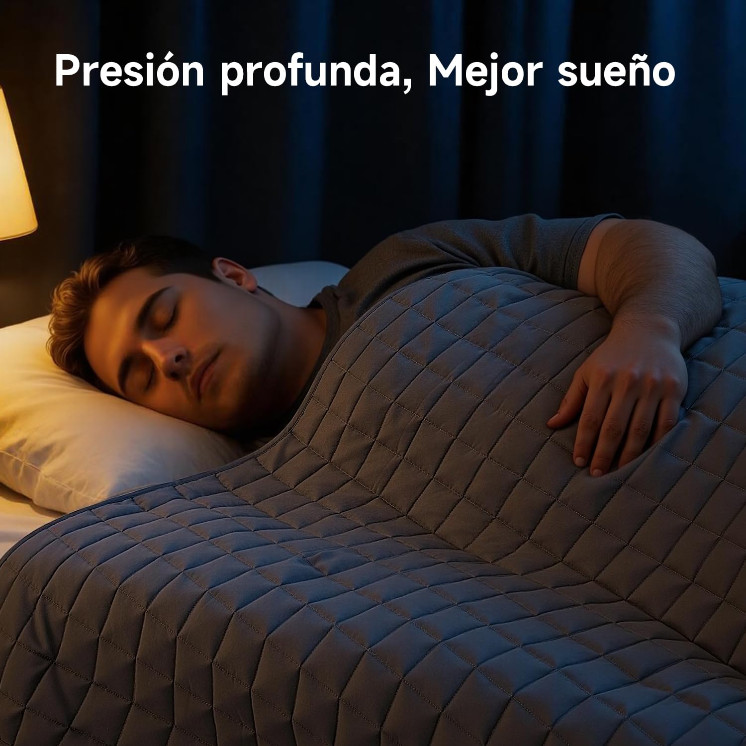 KANKAEU Manta con Peso 150x200cm 7kg - Manta Pesada contra Estrés e Insomnio - Weighted Blanket con Presión Relajante - Transpirable y Lavable (60-80kg)