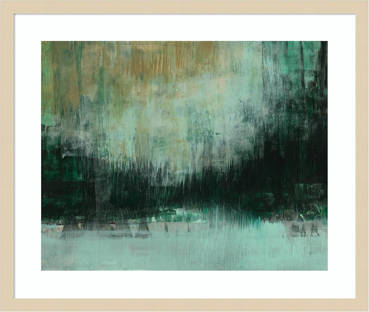 Amanti Art Framed Wall Art Print 21x25 Emerald Grotto II by Jennifer Goldberger, Abstract Wall Art, Modern Contemporary Decor, Medium Poster Painting Artwork for Living Room, Bedroom, Bathroom,