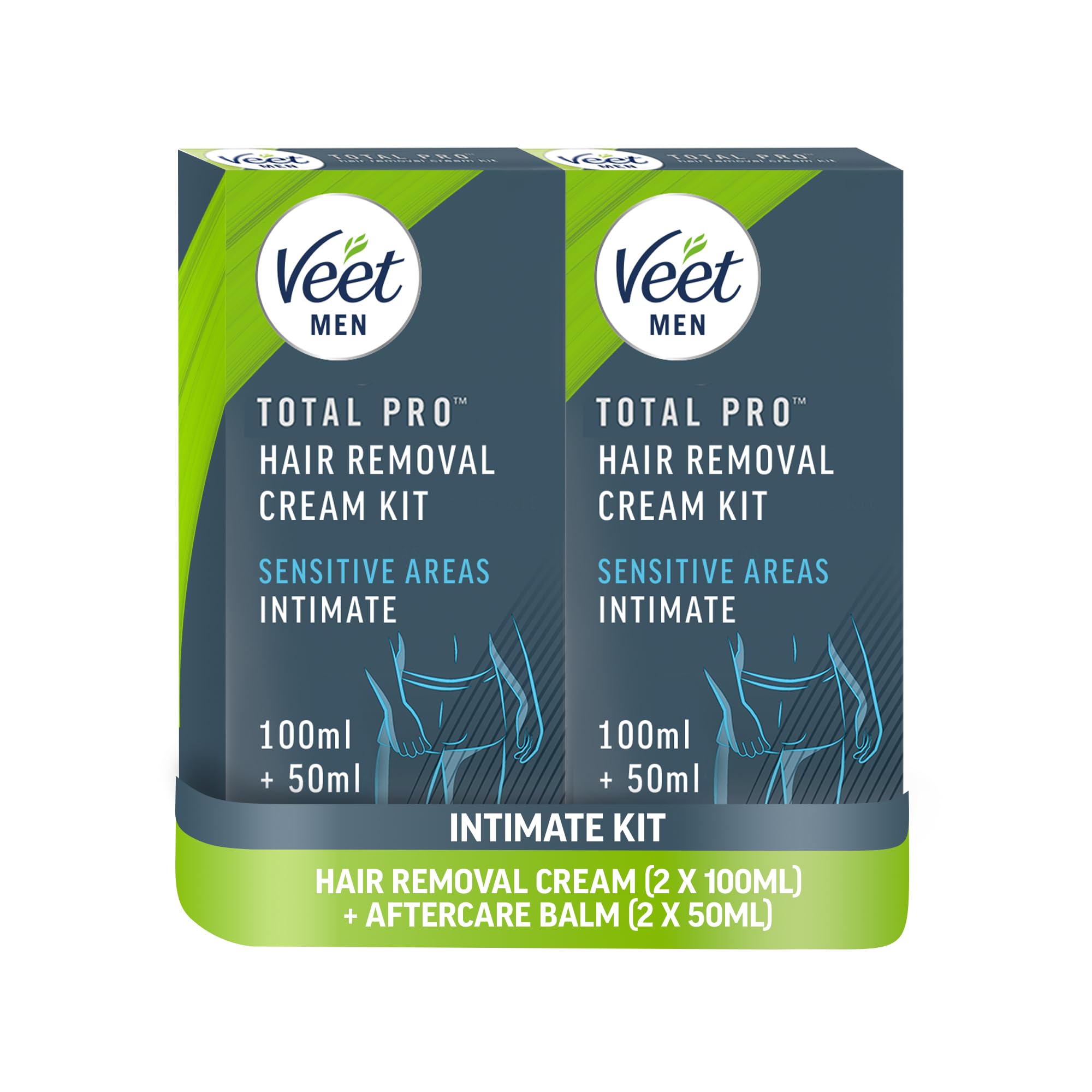 Veet Men Intimate Hair Removal Kit, Hair Removal Cream & Aftercare Balm, For Sensitive Areas