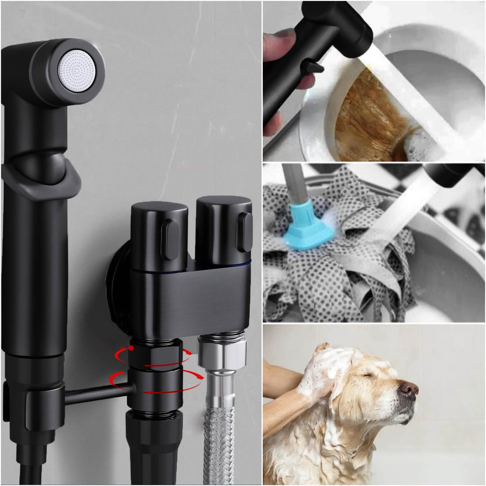 Bidet Handdouche Set Met Douche En Houder, Sprayer Kit, Handheld Toilet Sproeier Voor Persoonlijke Hygiene Bedpan Moslim Spray Reiniging Van Babyluiers Huisdier Bad 689831599