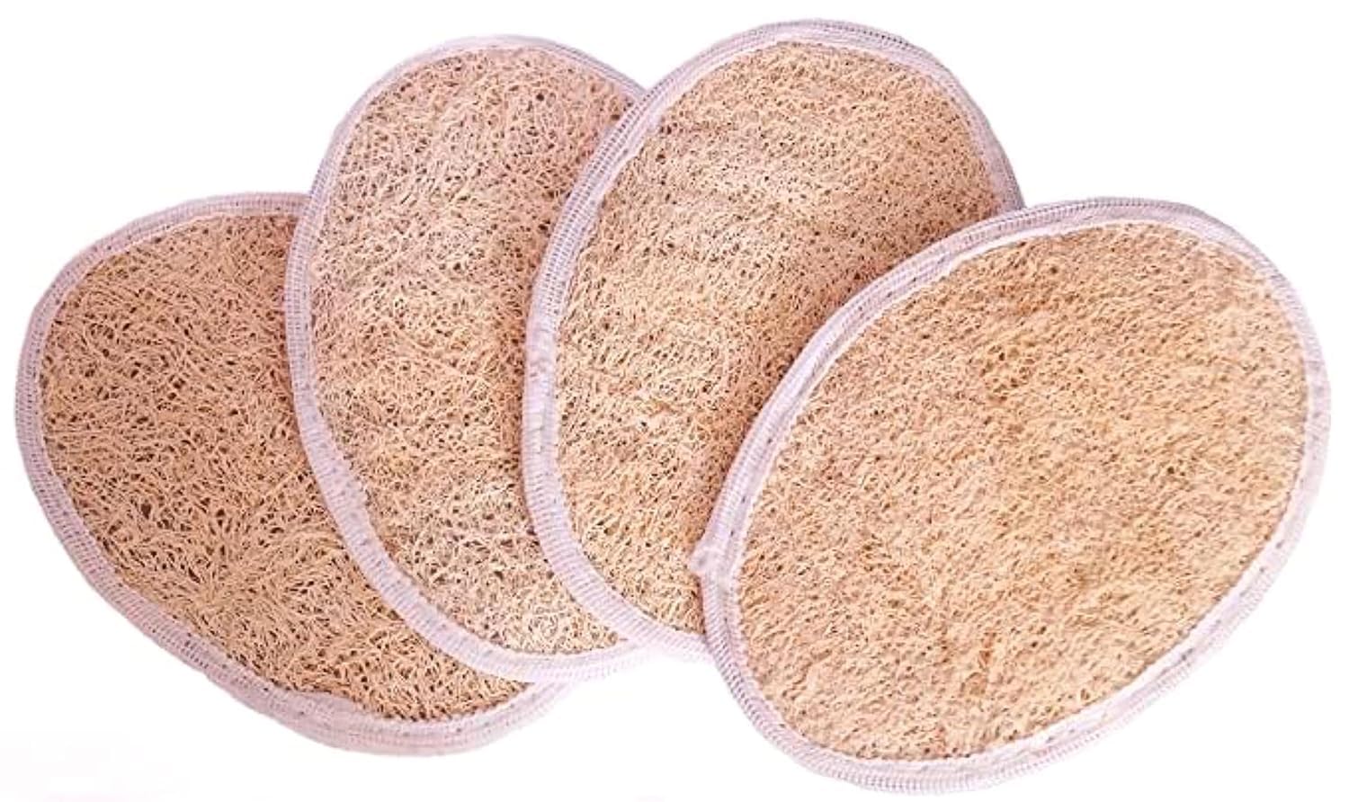 Body Scrubber for Bathing Women and Men | 100% Natural Loofah Sponge for Bathing | Eco-Friendly Natural Loofah Scrubber | Biodegradable Natural Loofah (Natural Loofah, 4)