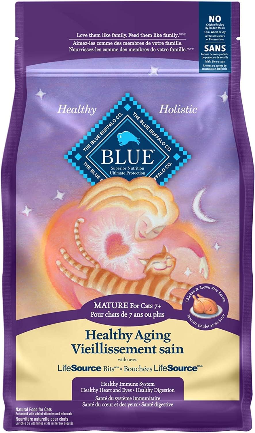 Blue Buffalo Healthy Aging Natural Mature Dry Cat Food, Chicken And