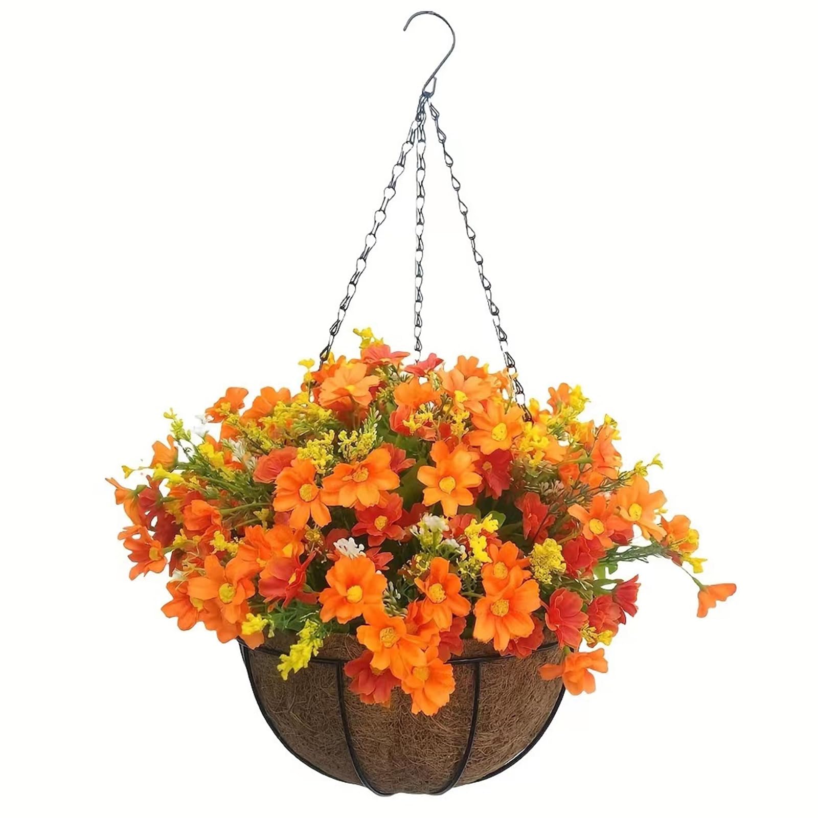 Buxuaaaa Hanging Plant in Basket for Outdoor Indoor Patios Courtyards Garden Artificial Flower Basket