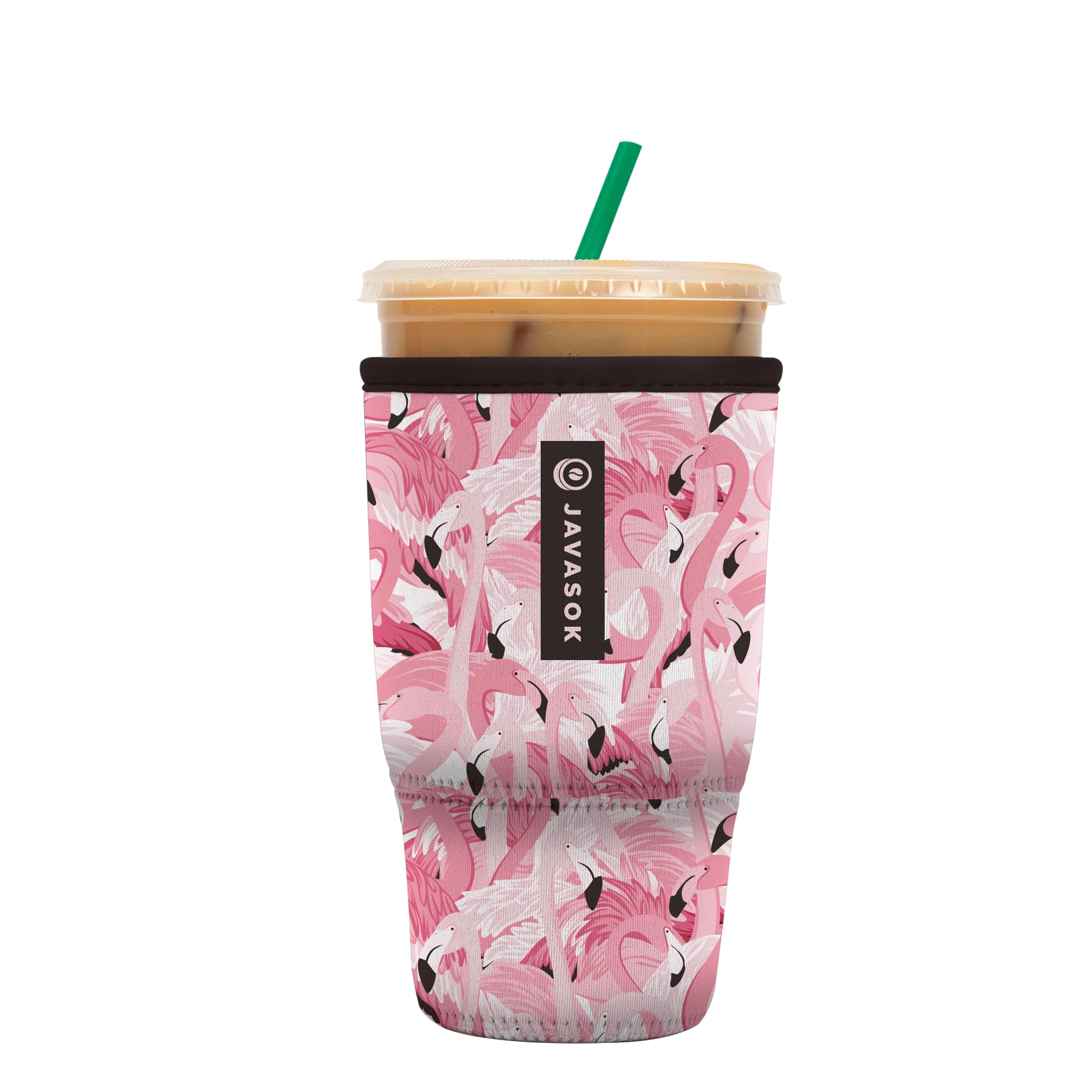 Sok It JavaSok Iced Coffee & Cold Soda Insulated Neoprene Cup Sleeve (Flamingo Dance, Large: 30-32oz)