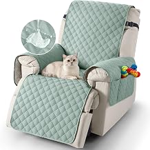TAOCOCO Recliner Slipcovers,100% Waterproof Recliner Covers,Armchair Covers with Pockets,1 Seater Armchair Slipcovers,Non Slip Reclining Sofa Covers Arm Chair Covers for PetsMint Green