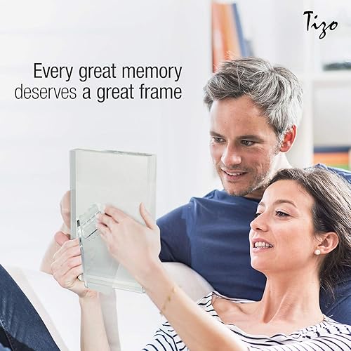 Miniatura 8 de Tizo Marco de fotos vertical Lucite de 4 x 6 pulgadas, duradero, 1 pulgada de grosor transparente y cierres magnéticos, elegante y práctico marco de