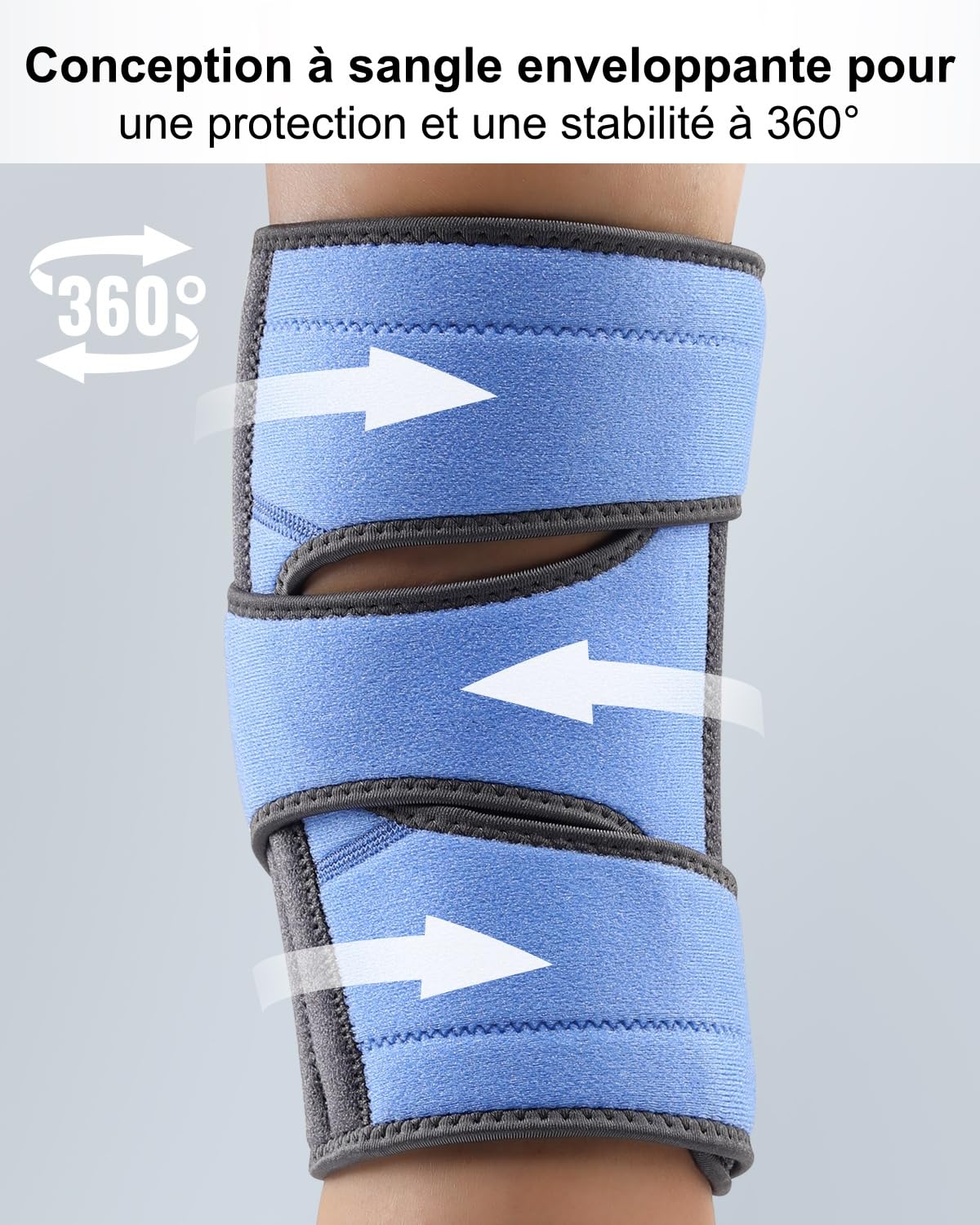 ABYON Genouillère Femme Homme – soutien du genou pour ménisque, LCA, arthrite, avec 3 stabilisateurs latéraux et sangle ajustable 360° pour soulagement de la douleur et récupération rapide