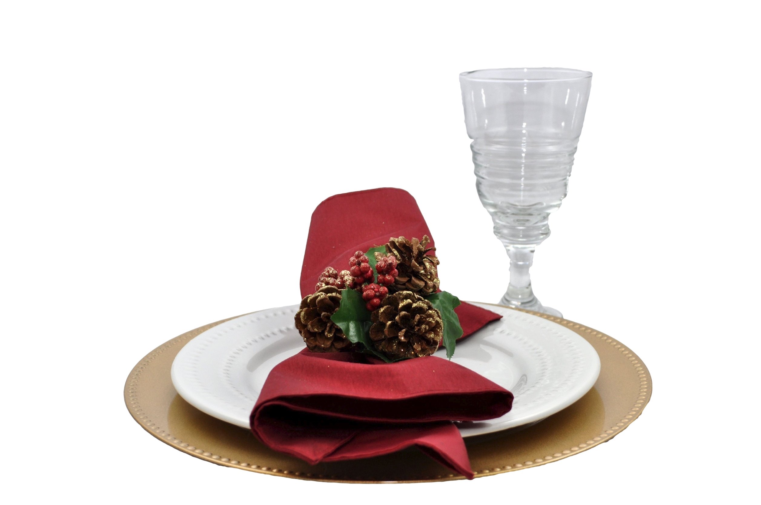 13 Inch Beaded Gold Plate Charger Set of 4