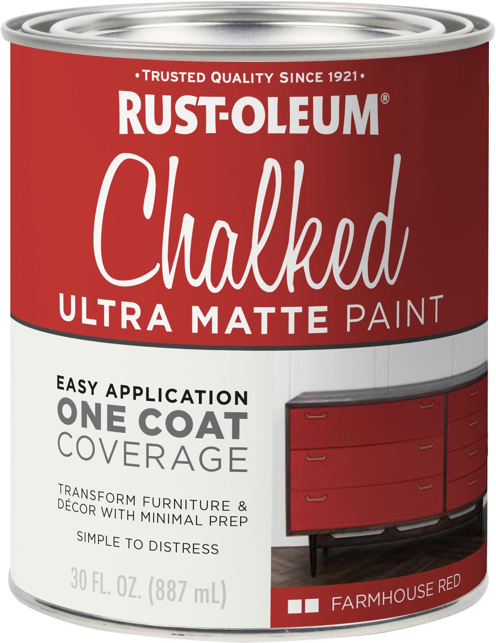 Rust-Oleum RO Chalked Paint for Furniture - 887 ml (Farmhouse Red)