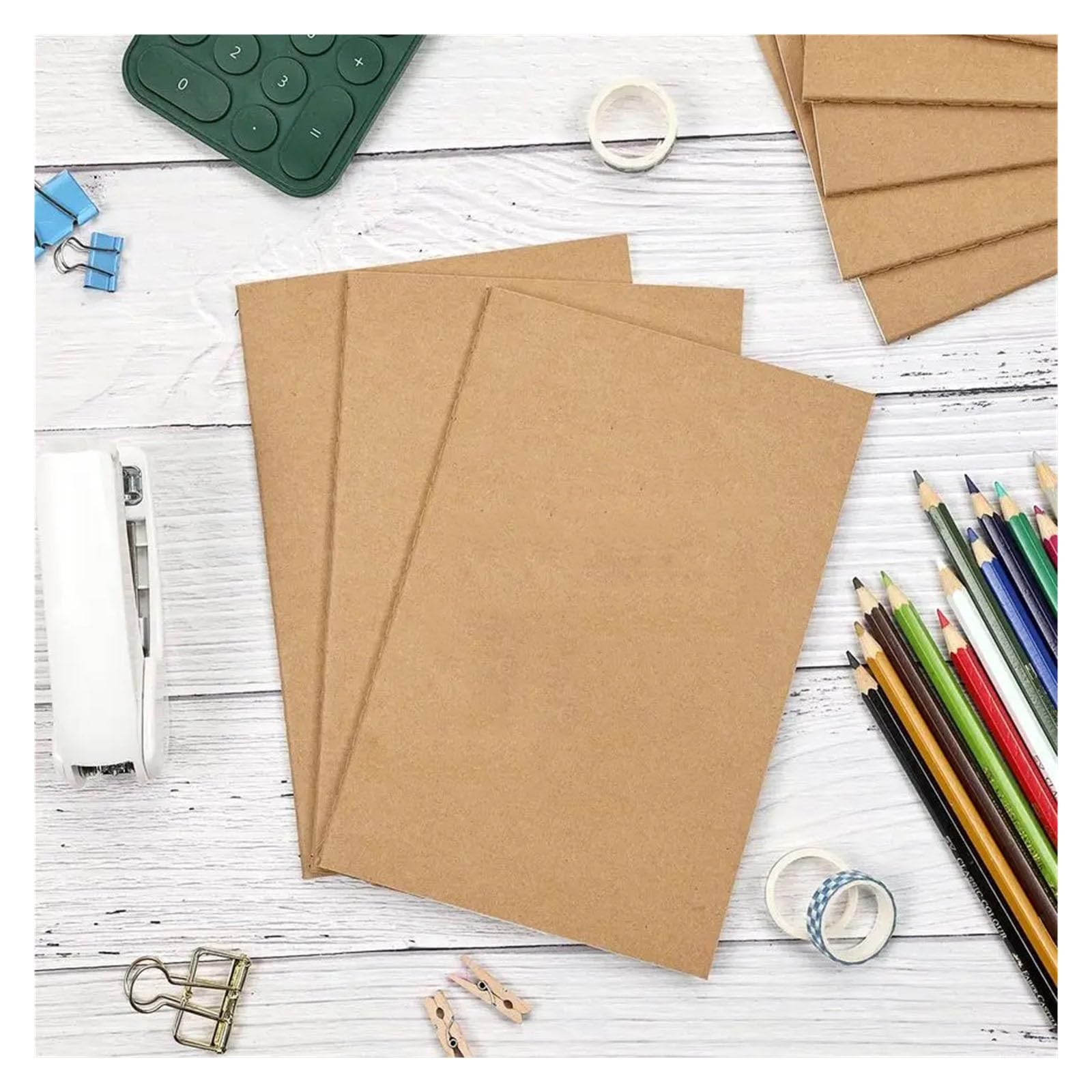 100 Stück A5 Blanko-Notizbücher, Tagebücher in großen Mengen, Skizzenbücher, 60 Seiten, 80 g/m², 21,1 x 12,7 cm, Reisetagebuch