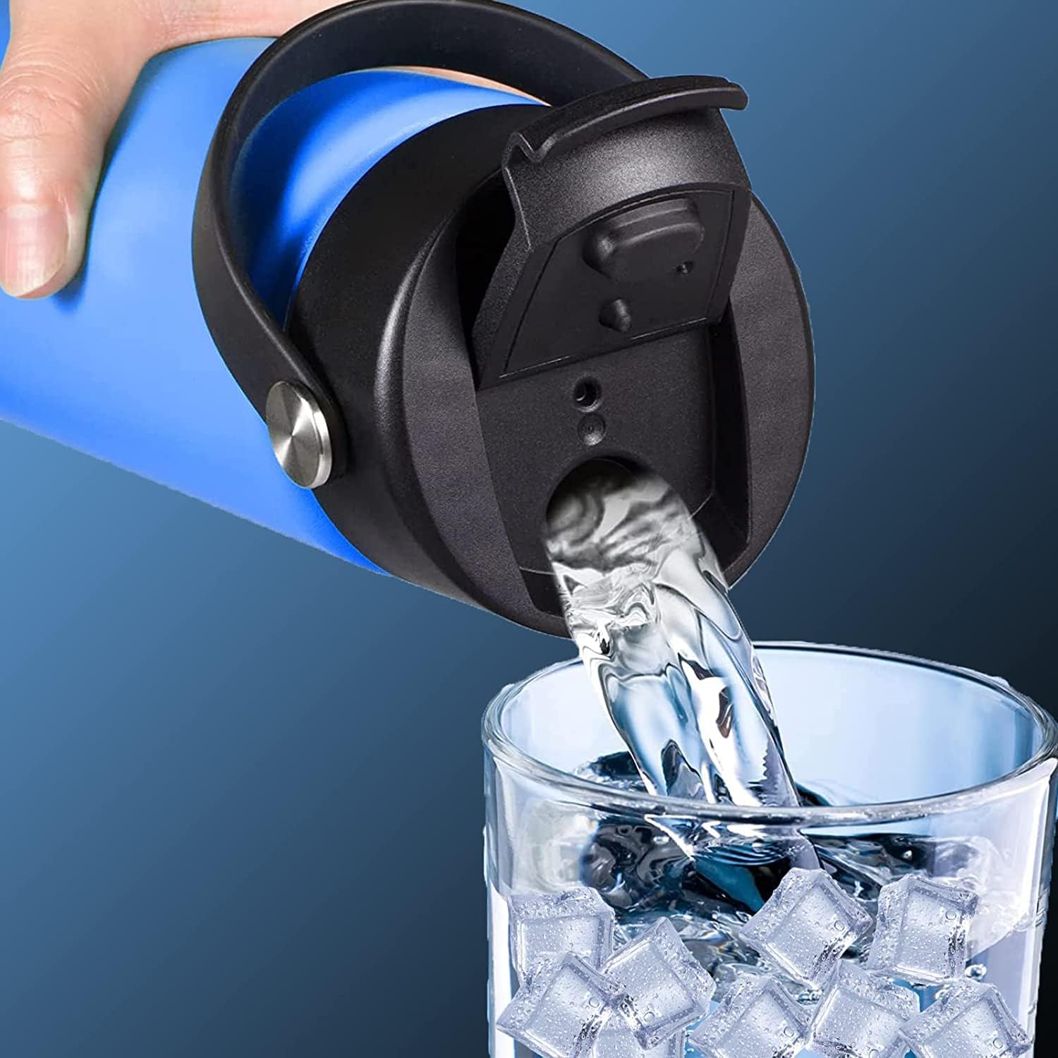 Lid Compatible with Hydro Flask 12 16 18 20 32 40 OZ Wide Mouth, Flip Lid Replacement Lids with Flex Strap Handle, Leak-Proof Flask Cap for Hydro Flask Coffee Mug - Image 7