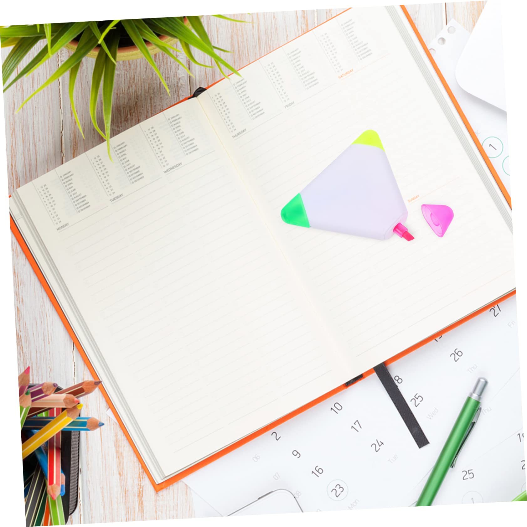 DOITOOL 6 ensembles Surligneurs Stylos À Dessin Fluorescents Marqueurs Fluorescents Triangulaires Stylos De Couleur Fluorescents Surligneurs Marqueurs D'Écriture 5 pièces * 6