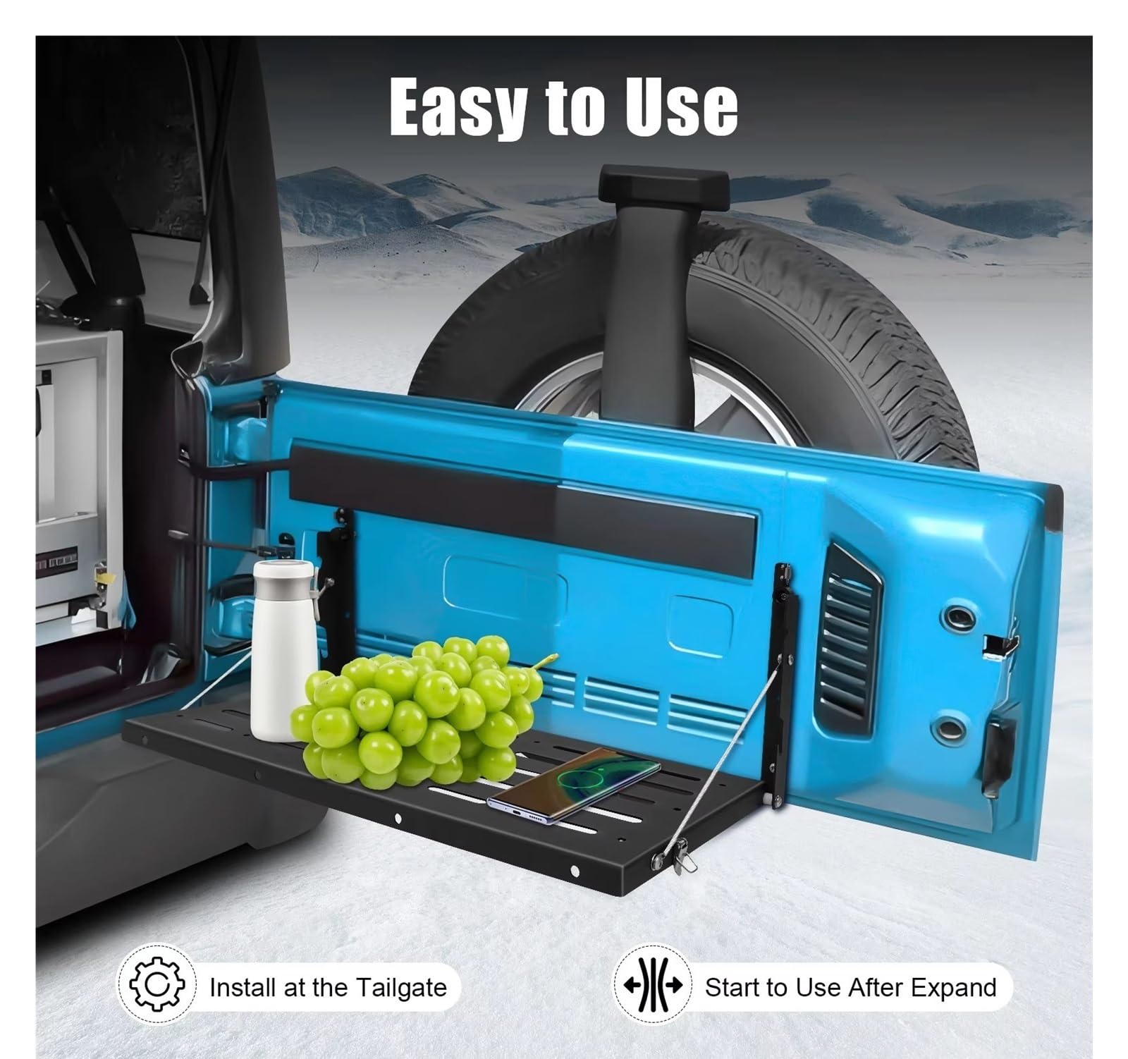 Retrattile Auto Bagagli per Jeep per Wrangler JK 2007-2017 Tavolo Pieghevole Portellone Posteriore A 2/4 Porte Portante 75 Libbre Design Salvaspazio Copertura Bagagliaio