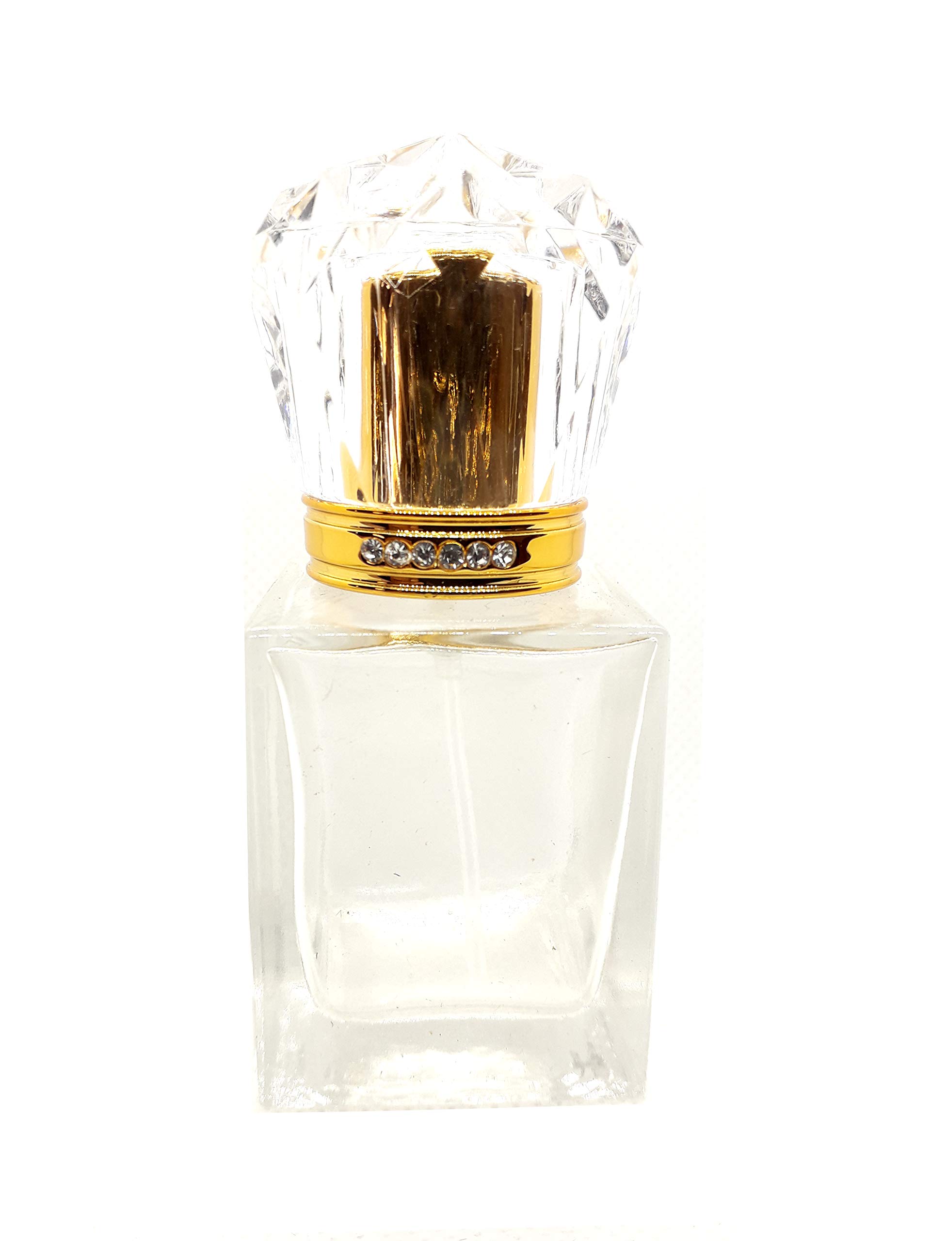Zénitude Glassworks30ml Empty Glass Perfume Spray Bottle Atomiser Refillable Crystal Cap (Gold)