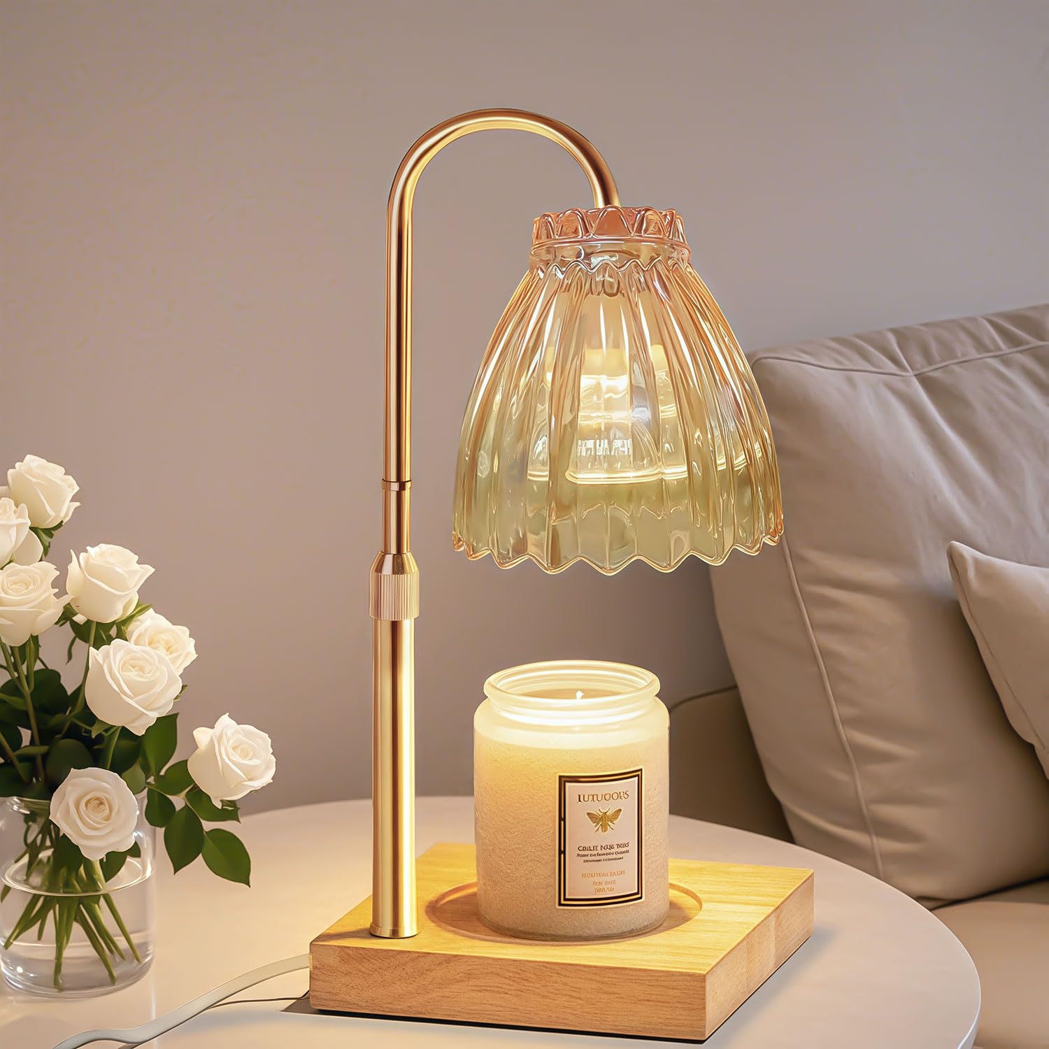 Photo 1 of Candle Warmer Lamp with Dimmer Timer, Candle Lamp Warmer with 2 Bulbs, Candle Light for Scented Jar Candles, Birthday Gifts for Women, Vintage Home Decor House Warming Gift
