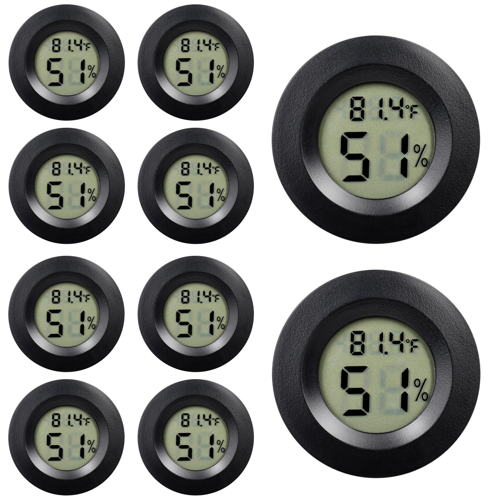 Kit com 10 Mini Higrômetros E Termômetros - Medidor Higrômetro Digital com Monitor Lcd