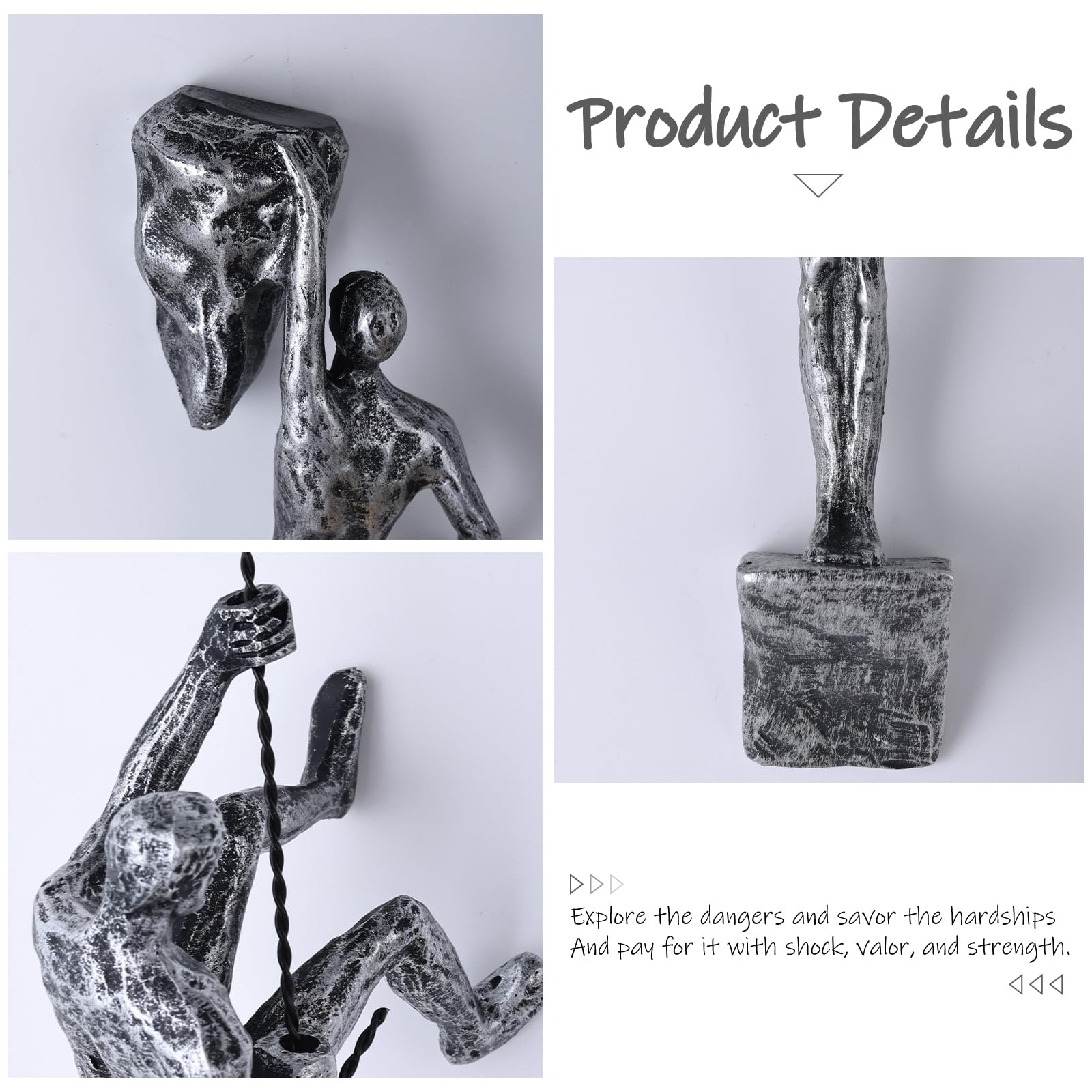 Set di 6 Sculture Decorative per Pareti con Uomini Arrampicanti, Arte Decorativa per Pareti Stile Nordico Moderno e Semplice, Sculture Arrampicante Casa e Ufficio