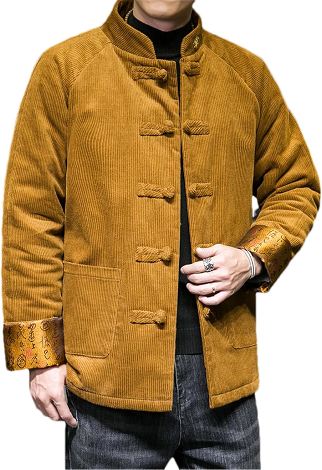 XJRJ Cotton-Padded Jacket Corduroy Jacket Men's Cotton