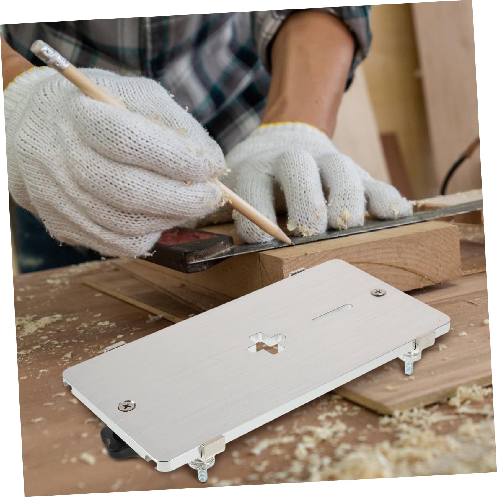 DOITOOL Banco de Trabajo Placa de Soporte Calar Eléctrica de Aleación de Aluminio para Carpintería, Alta Precisión y Corte