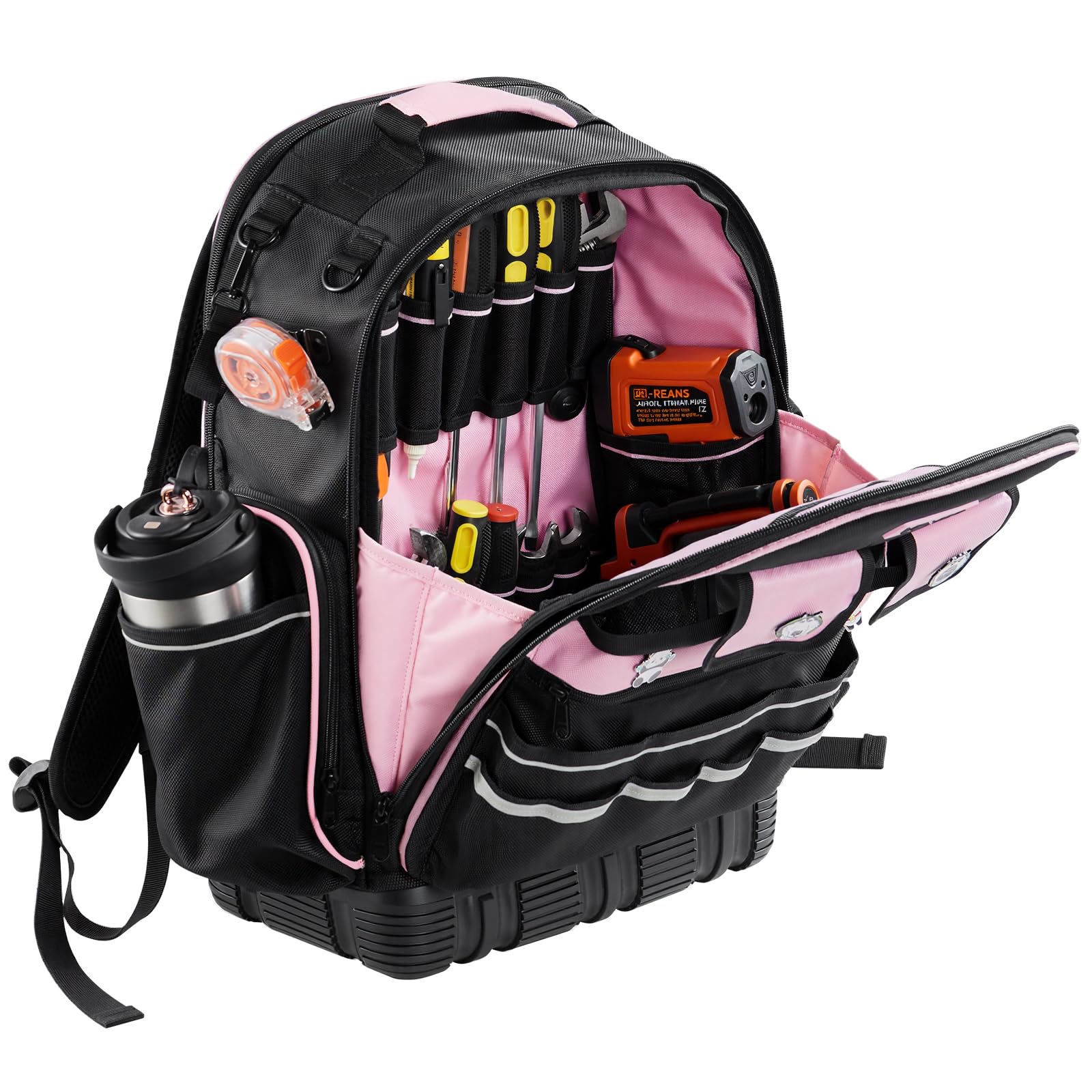 VEVOR Tool Backpack 56 Pockets Heavy-duty Tools Storage Organizer Work Bags Backpack with Laptop Compartment Molded Base Electrician