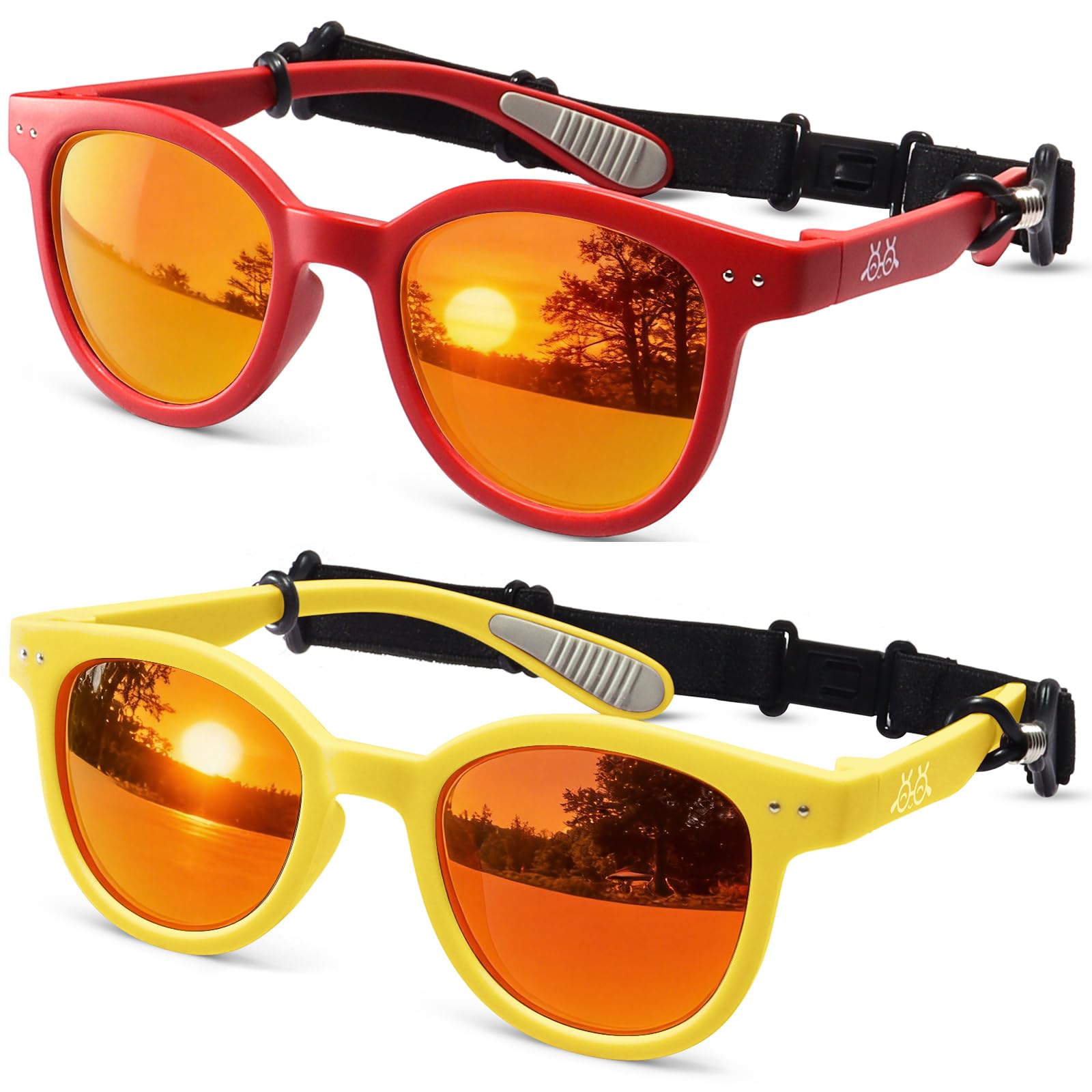 Toddler Kids Sunglasses for Boys Girls Age 2-12 Polarized UV400 with Strap