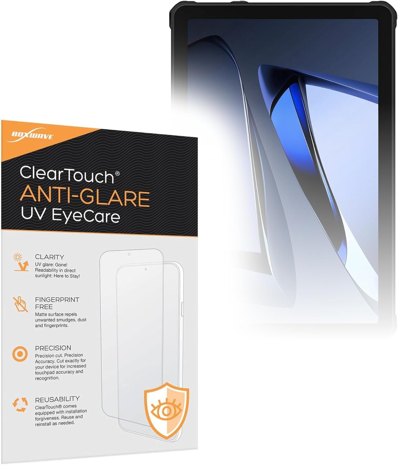 BoxWave Screen Protector Compatible With Oukitel RT10 Industry - ClearTouch Anti-Glare Anti-UV EyeCare (2-Pack), Filters out Harmful Blue Light Reduce Fatigue