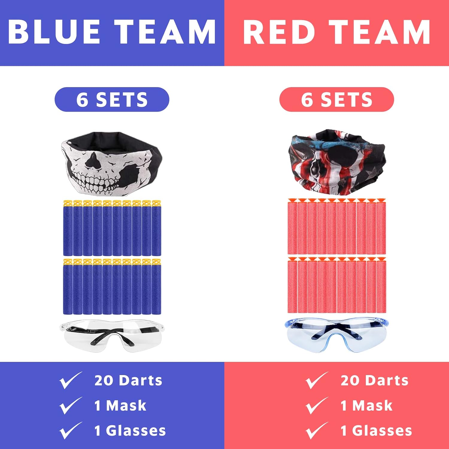 Party Supplies Compatible with Nerf Guns,TiopLior 12 Sets Birthday Favors Included 240 Foam Bullets,Face Mask and Tactical Glasses for Two Teams Favors Guns Toy Gift for Party Favors Over 12 Years Old
