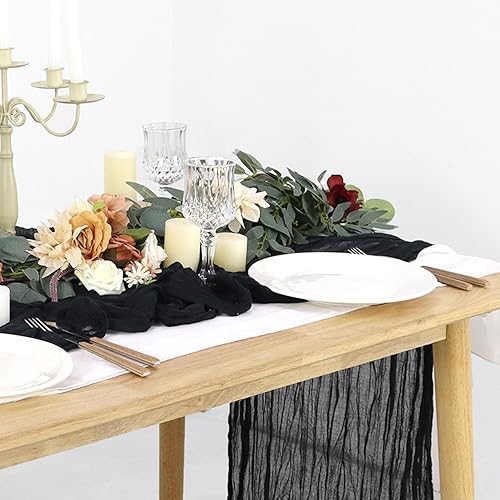 Miniatura 4 de Camino de mesa de estopilla verde, gasa de 36 x 120 pulgadas, paño rústico para despedida de soltera, decoración de boda para recepción, tela