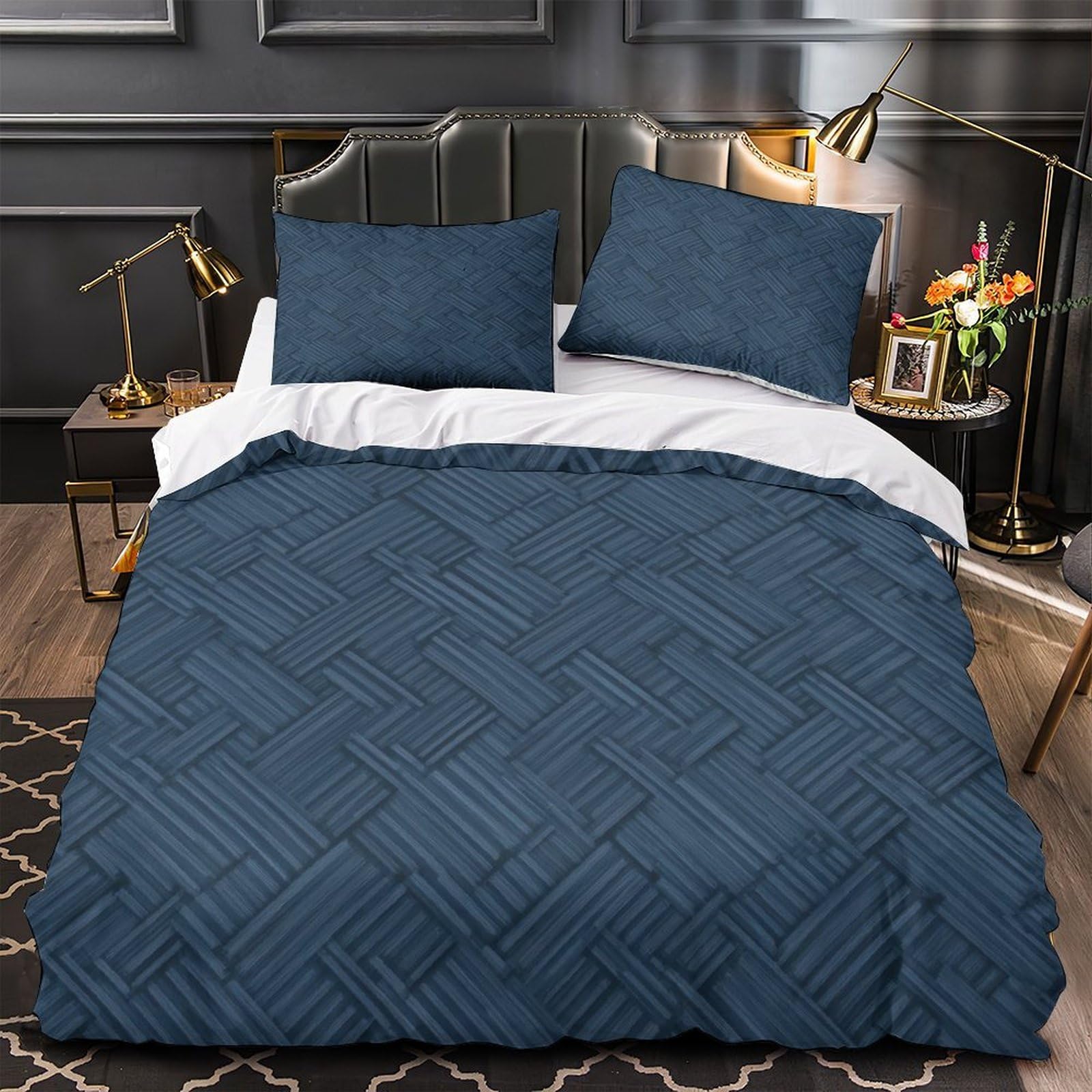 Housse de couette respirante pour chambre d'enfant moderne parure lit 3 pièces géométrique 3D