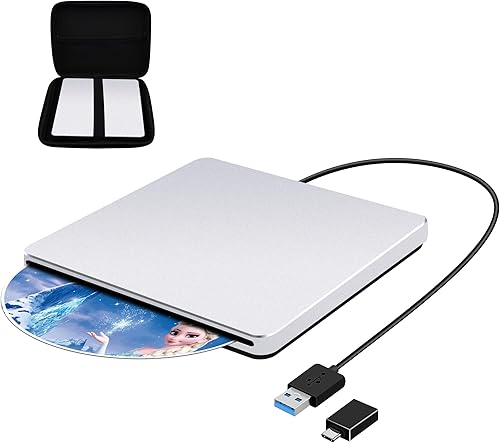 Miniatura 8 de Guamar Unidad externa de CD y DVD: Grabador de CD USB-C Reproductor de DVD portátil Lector de discos para PC portátil MacBook Mac Windows 11/10