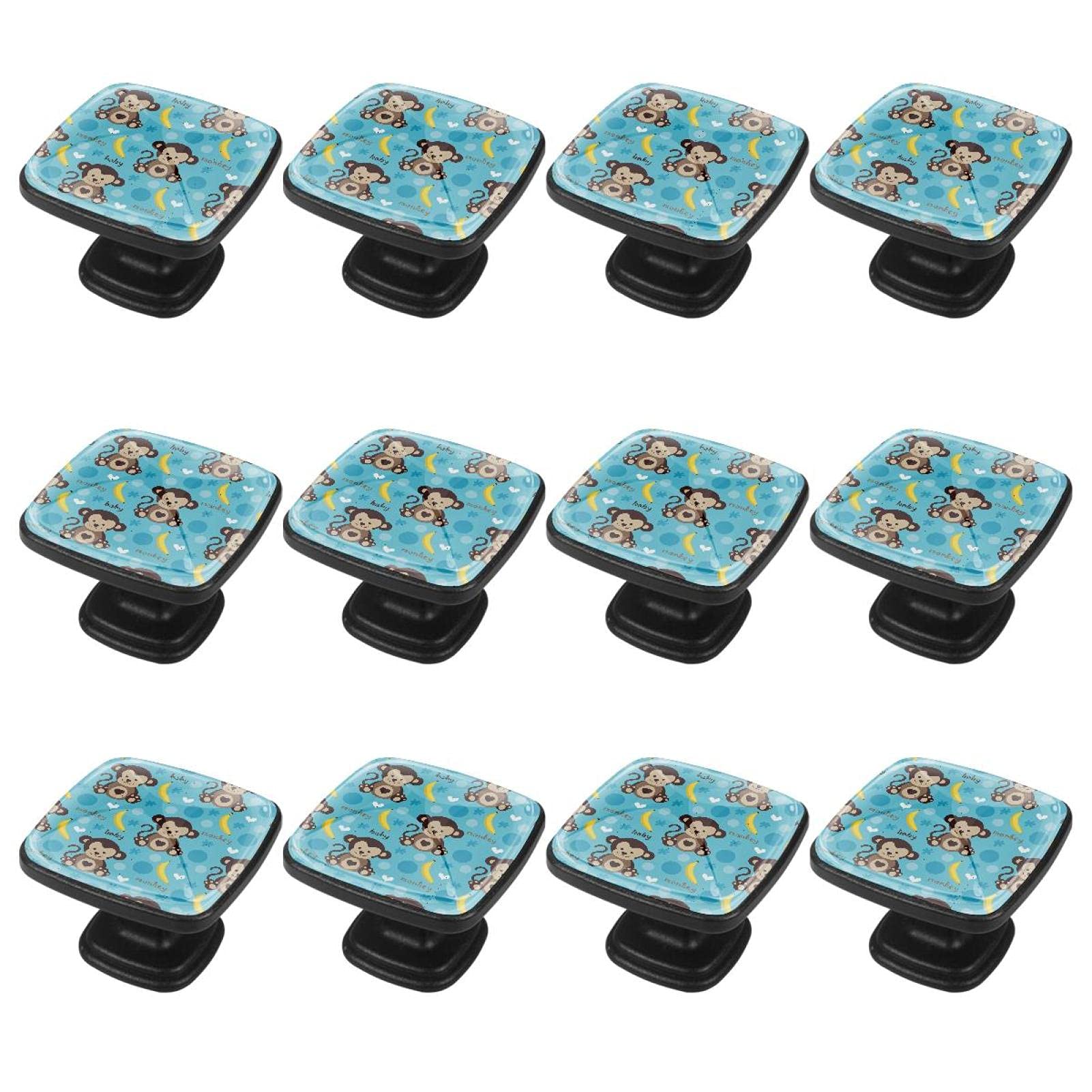 Poignées d'armoires de cuisine lot de 12 boutons de tiroir singe banane