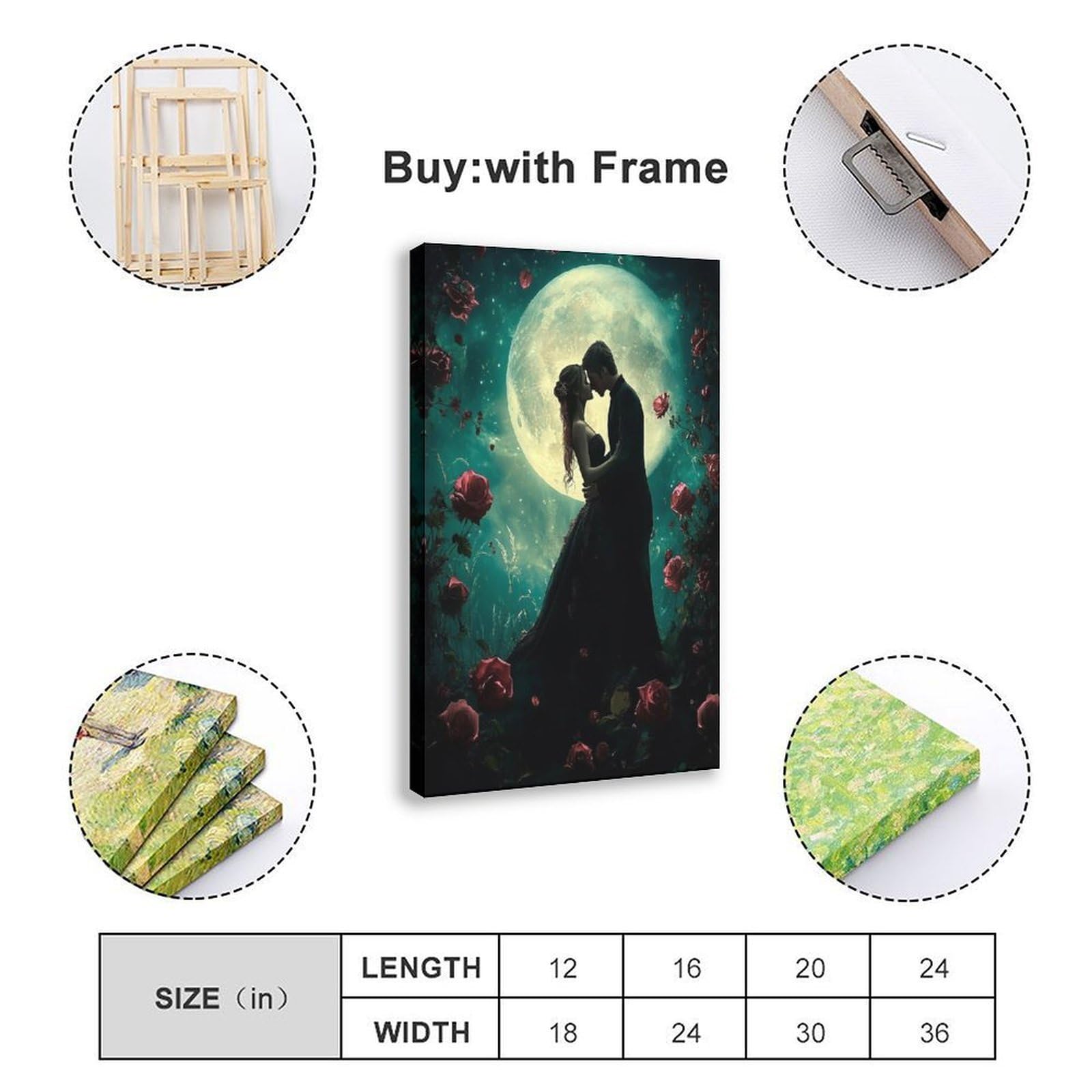 MGHDGD Dark Romance Art, Dark Academia Poster, Leinwandposter, Wandkunst, Dekordruck, Bild Gemälde für Wohnzimmer, Schlafzimmer, Dekoration, 50 x 75 cm