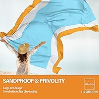 Vista 122 de Beach Blanket Oversized Extra Large 78" X 81",Waterproof Sandproof Beach Blanket 1-7 Adults Lightweight Durable for Travel Camping Hiking Picnic