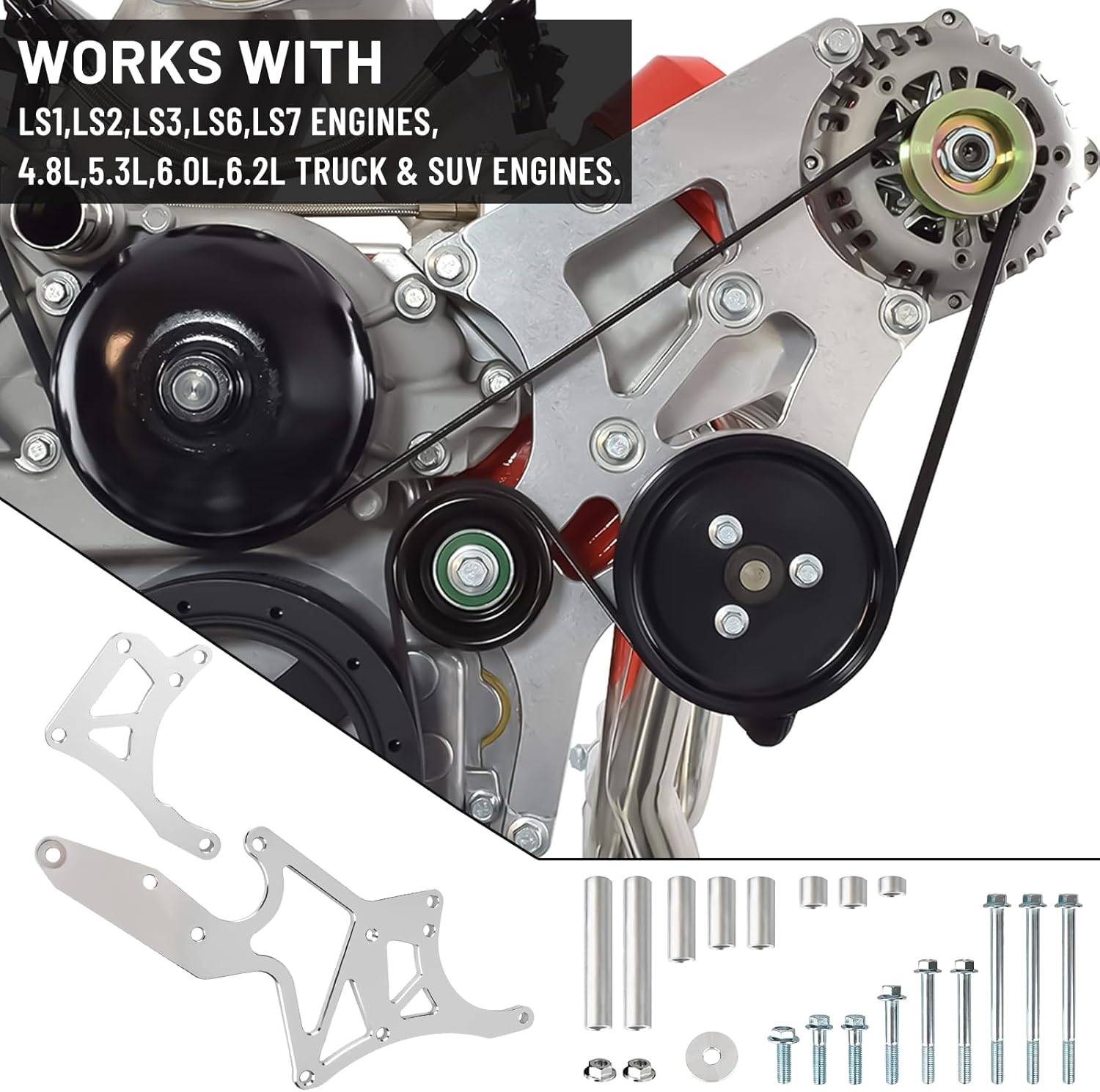 For LS1 LS2 LS3 LS6 LS7 LS Swap Engine Bracket Serpentine Alternator Bracket Kit - Foto 9