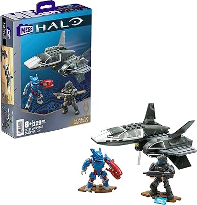 Mega Halo ODST Wombat Overwatch Vehicle Building Toy with 2 Micro Action Figures (129 pcs)