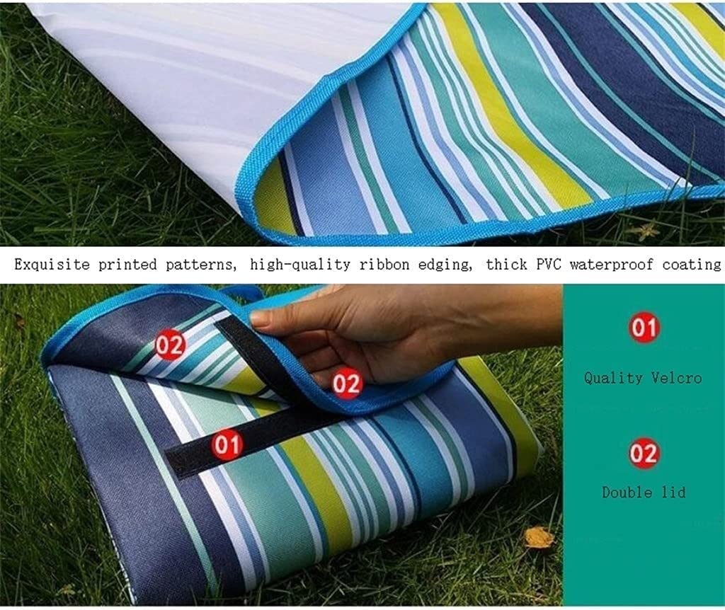 Telo Picnic Coperta da Picnic Portatile for Esterni, 79 x 59 Pollici Coperte Spiaggia Tappetino Impermeabile antisabbia Pieghevole Tappetino Esterno(H)