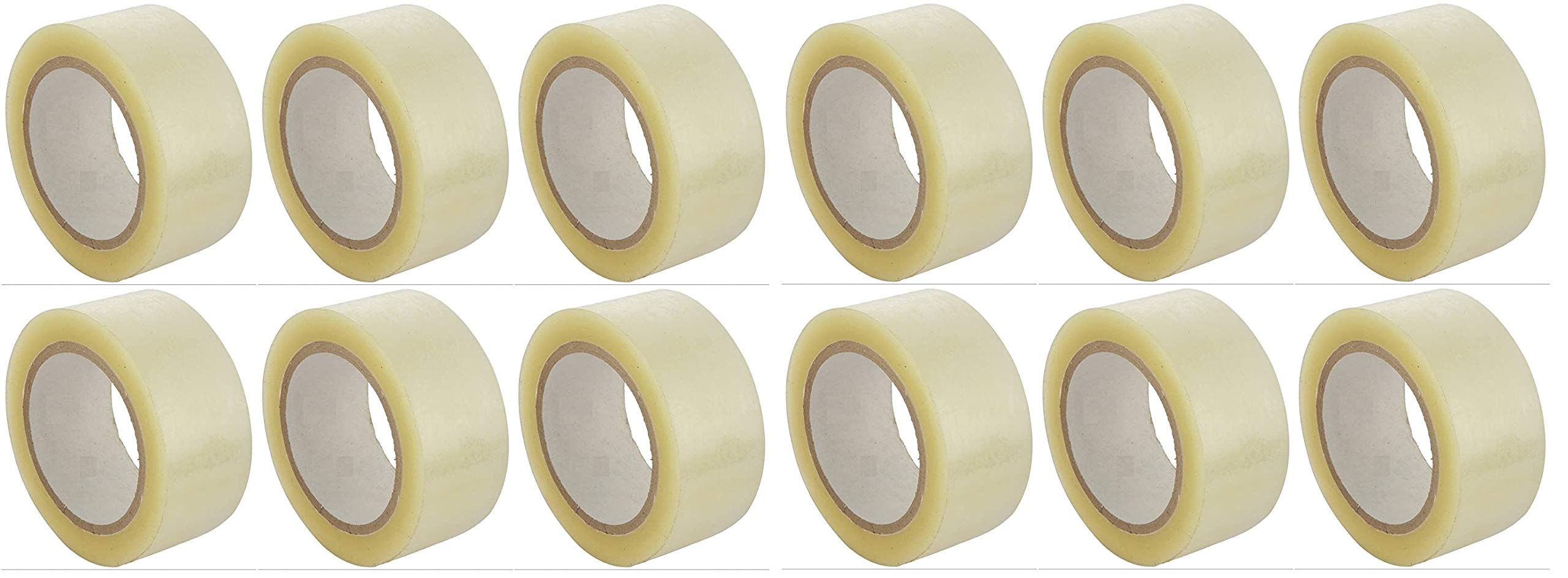 JONTY Cello Transparent Adhesive BOPP Tape 2'' inch Width x 65 Meter Length Roll - Packing Tape (PACK 12)