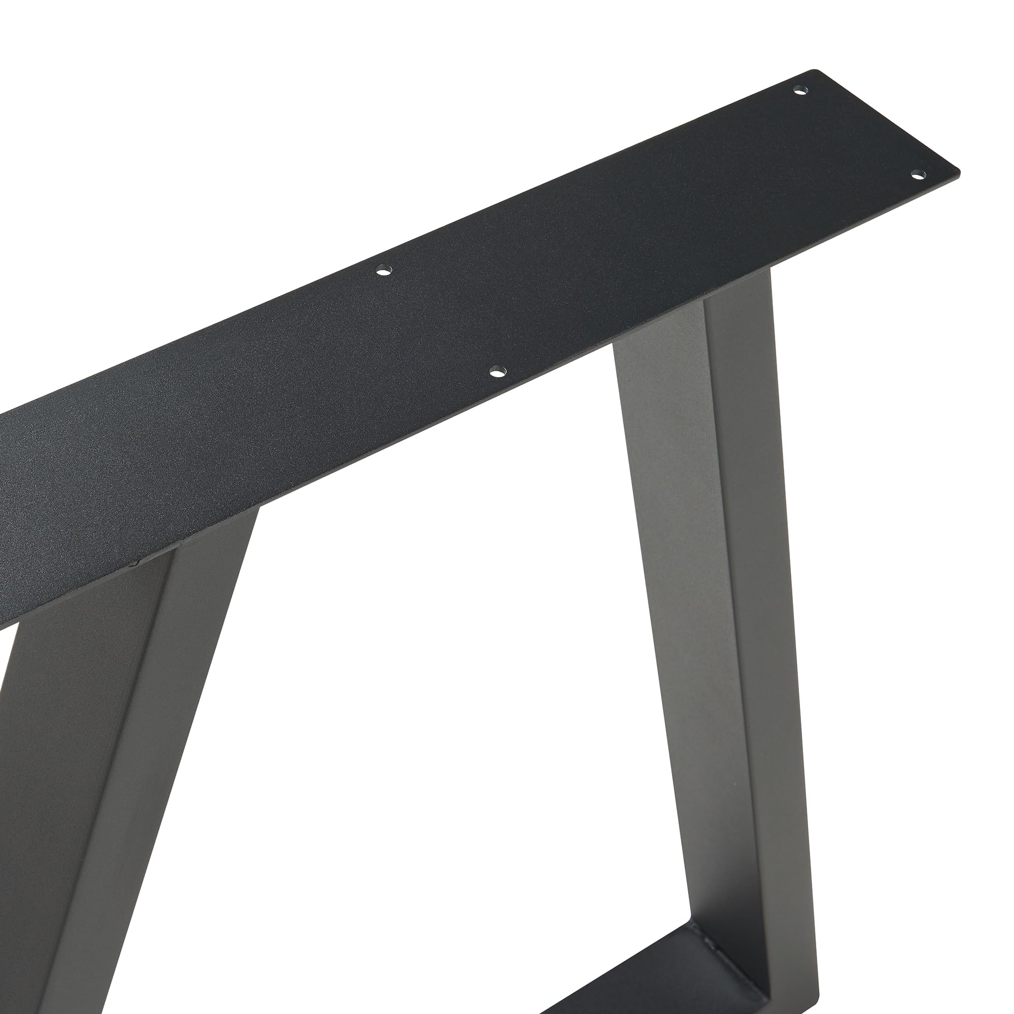 [en.casa] Set de 2 Patas de Mesa Greiling Conjunto de 2 Pies de Mueble DIY con Patas Niveladores de Estilo Atemporal en Forma de Trapecio Acero Sinterizado 72 x 70 cm - Negro