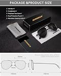 HENGOSEN Classic Aviator Sunglasses for Men Women, Pilot Polarized Square Sunglasses with UV 400 Protection