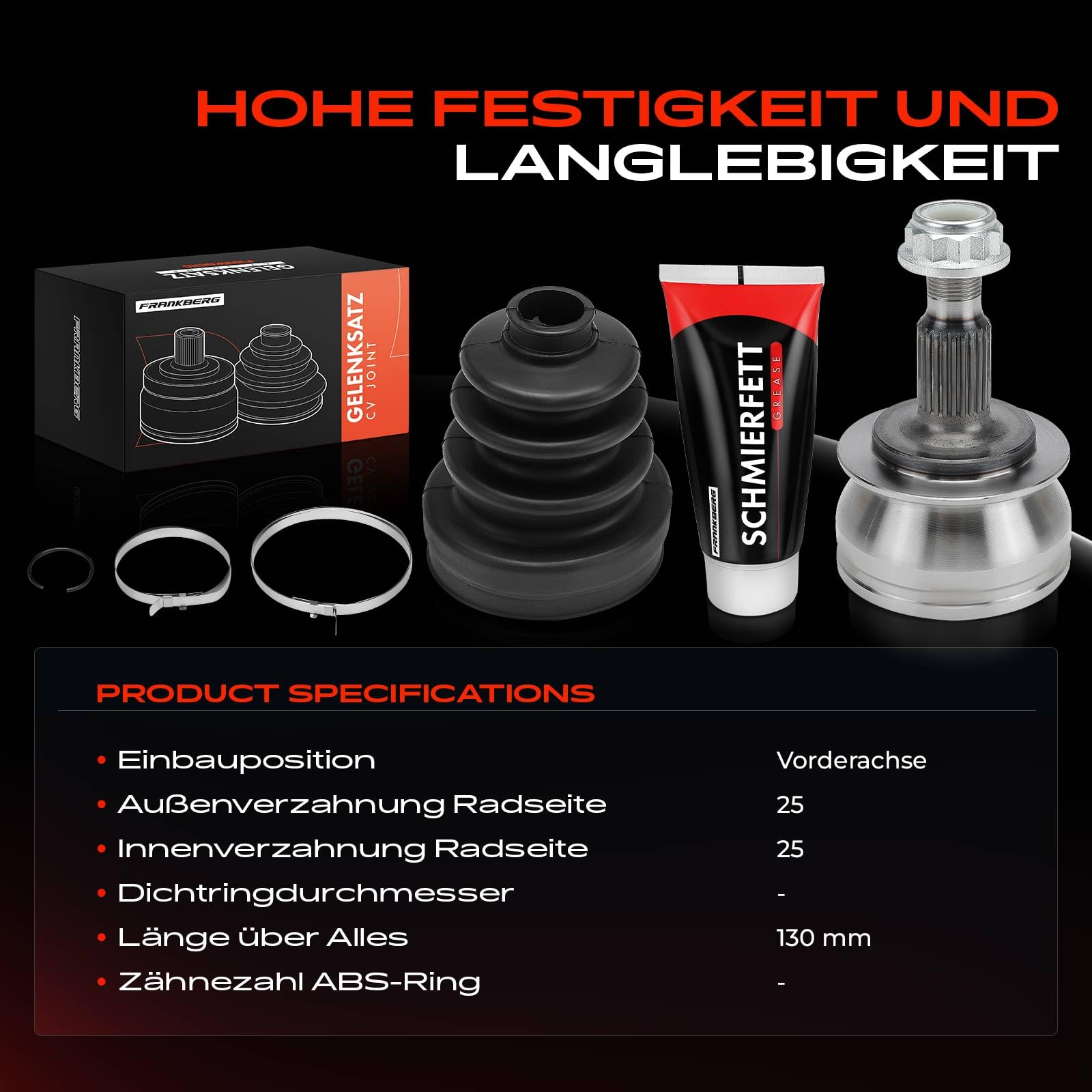 Frankberg Gelenksatz Radseitig Vorderachse Links Rechts Kompatibel mit A-Klasse W169 A150-A200 1.5L-1.7L B-Klasse W245 B150-B200 1.5L-2.0L Replace# 1693604372